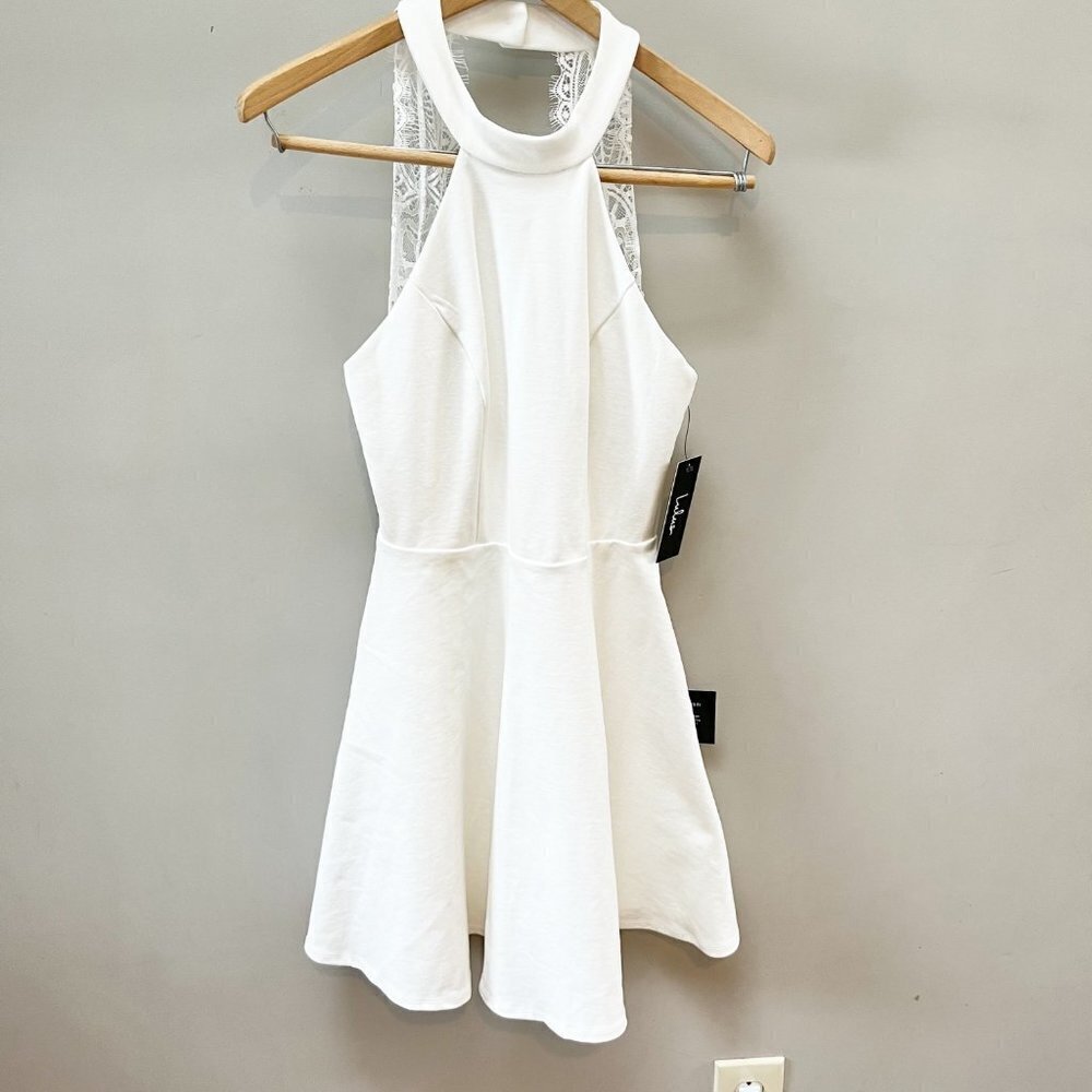 NWT- Lulus Women's S Skater Dress Hometown Girl Lace White‎ Dress
